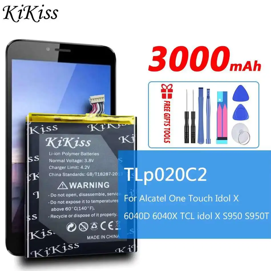 

High-Capacity 3000Mah Mobile Phone Battery For Alcatel One Touch Idol X 6040D 6040X Tcl S950 S950T Tlp020c2