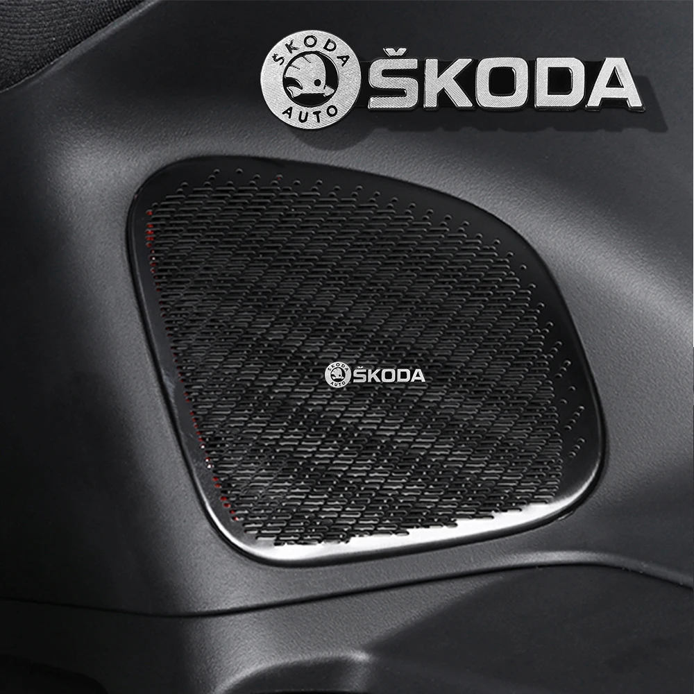 Auto Styling Hi-Fi Lautsprecher Aufkleber Audio Stereo Kennzeichnung Lautsprecher Emblem Aufkleber Zubehör Für Skoda Octavia Superb Fabia VII VRS
