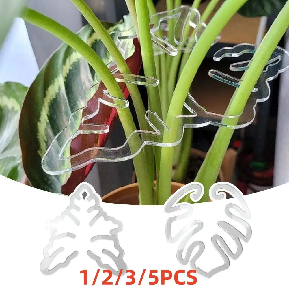 

1/2/3/5PCS Flower Leaf Retaining Clip Turtle Shell Bamboo Clamp Clear Plastic Plant Stem Support Holder Plant Retaining Support