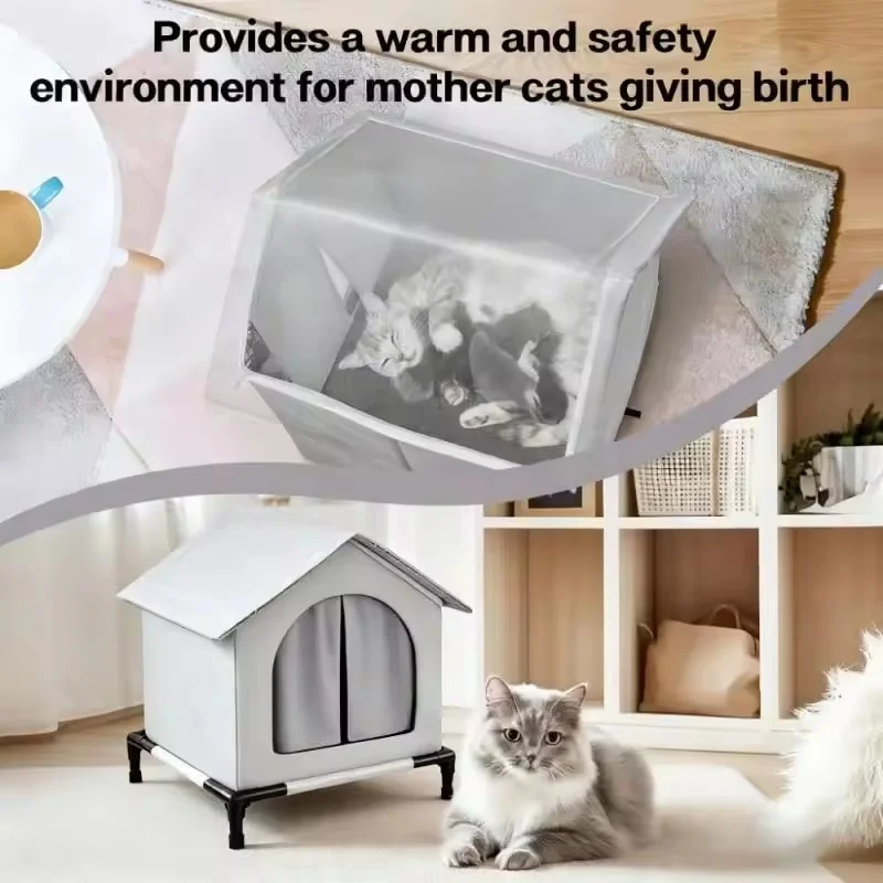 Waterproof Outdoor Stray Cat Dog House Winter Warm Foldable Washable Pet Cave Sleeping Bed For Small Dogs Puppy Outdoor Shelter - view 4