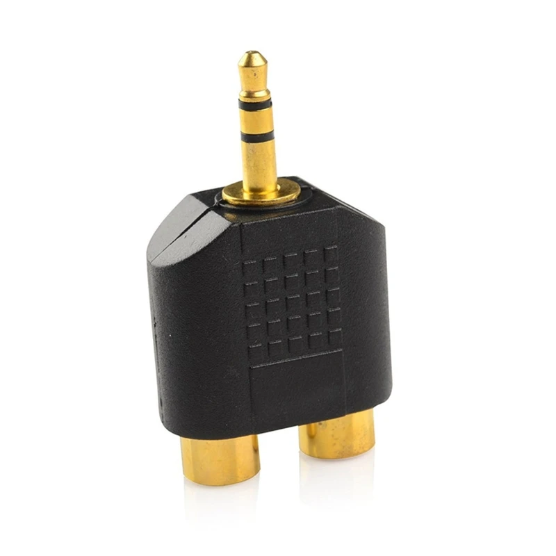 Adattatore da 3.5mm Stereo a 2-RCA maschio a femmina rosso + bianco placcato in oro adattatore Splitter Audio doppio adattatore Jack RCA per TV