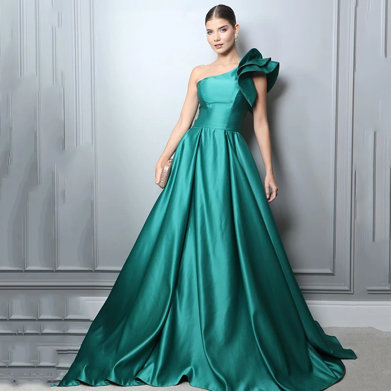 

Eightree Women A-Line Prom Evening Dresses Formal One Shoulder Party Dress Saudi Arabia Cocktail Night Prom Gowns Custom Size