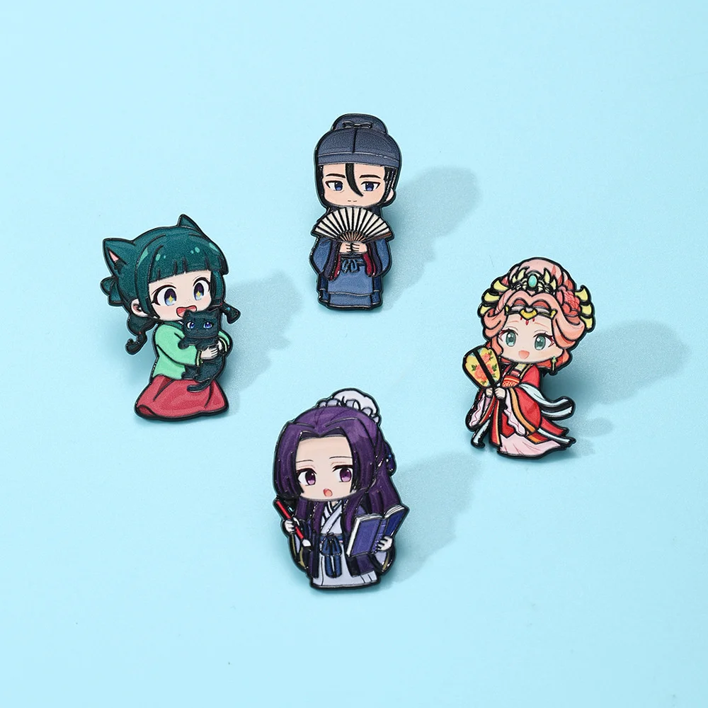 4Pcs Anime The Apothecary Diaries Enamel Pins Maomao Jinshi Brooches Lapel Badges For Backpack Decor