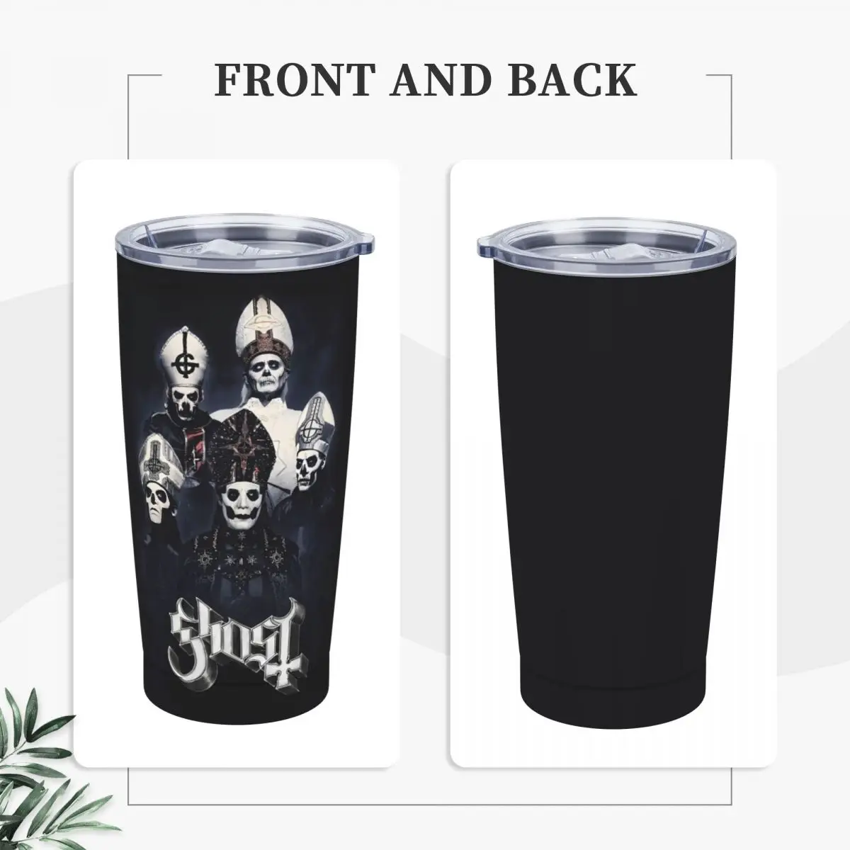 G-Ghost Music Stainless Steel Tumbler Swedish Rock Band Beach Car Mugs 20oz Thermal Cups Hot Drinks Milk Tea Water Bottle