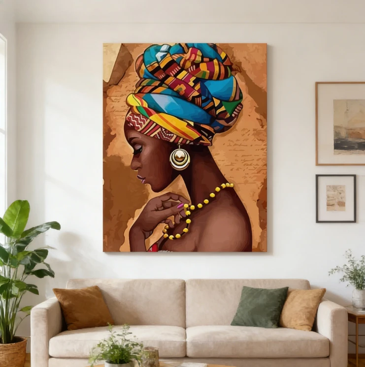 African Beauty Woman 500/1000/1200/2000 PCS Jigsaw Puzzles Challenging Family Activity Games for Gameroom Bedroom Gifts