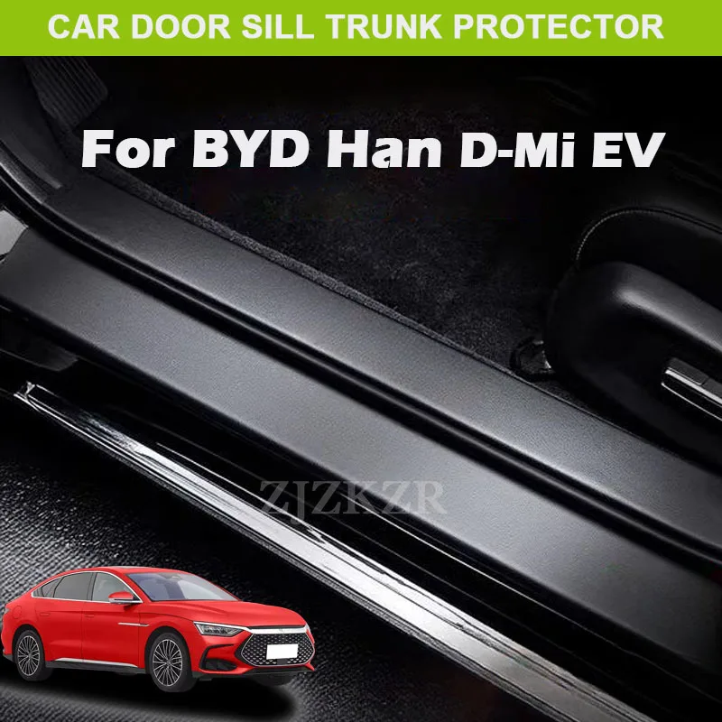 

For BYD Han DMi EV 2022-2025 Car Door Threshold Bar Strip Protective Stickers Trunk Scratch Resistant Trampling Protector Decor