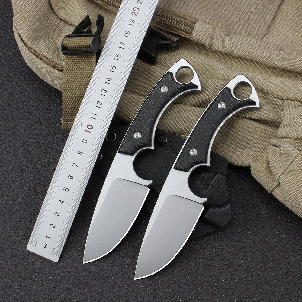 Tactical Fixed Blade Knife Wilderness Professional Survival Hunting Knives with Kydex Sheath Case D2 Steel Outdoor Combat Knife