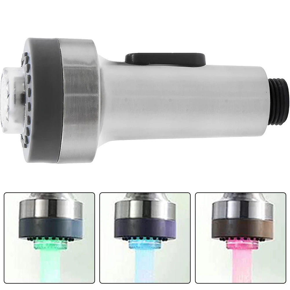 1pcs Kitchen Faucet For Sink Pull-Down Faucet LED Spray Head Household Spring Single Handle Home Improvement Supply