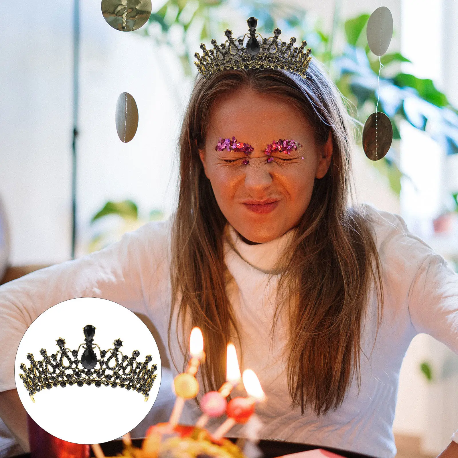 

Элегантная корона со стразами из сплава, свадебная тиара, украшение для волос, винтажный головной убор для церемоний, вечеринок, выпускных и юбилеев