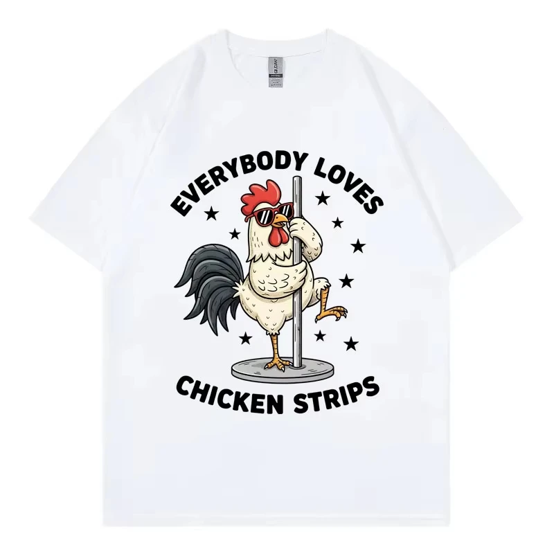 Funny Chicken Strips Pole Dance Graphic T Shirts High Quality Fashion Short Sleeve T-shirts Men Women Casual 100%cotton T-shirt