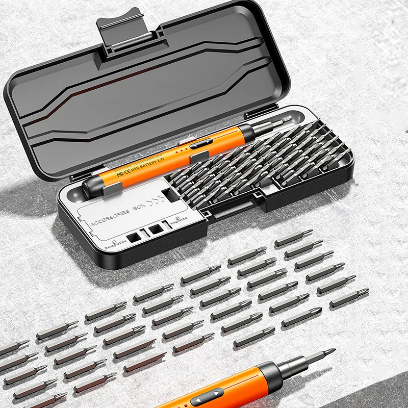 73PCS Wireless Electric Screwdriver Screw driver Rechargeable Bits fo Mobile Phone Cell Laptop Computer Repair CRV Opening Tool