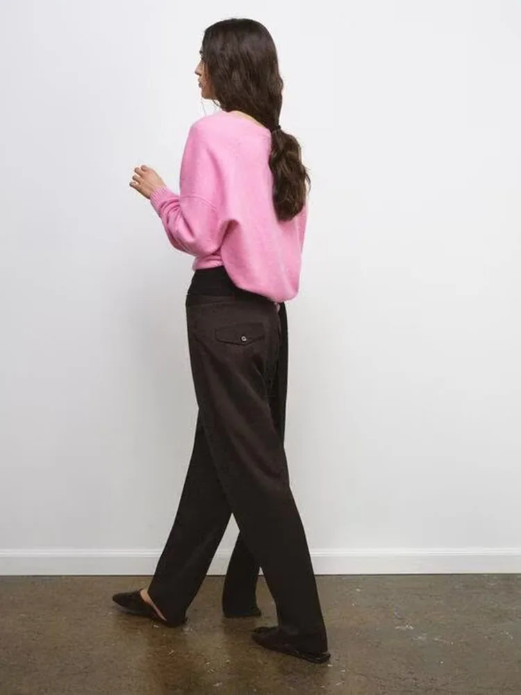 

Spring 2026 Women's Faion Sweet Casual Loose Knitwear Comfortable Versatile New Arrival V-ne Pullover Knitted Top