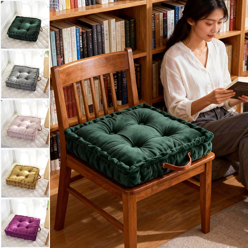 

Nordic Aesthetic Solid Color Square Cushion Easy Carry Soft Seat Pad for Office Chair/Floor Pillow Decor Home Silla Yoga Cushion