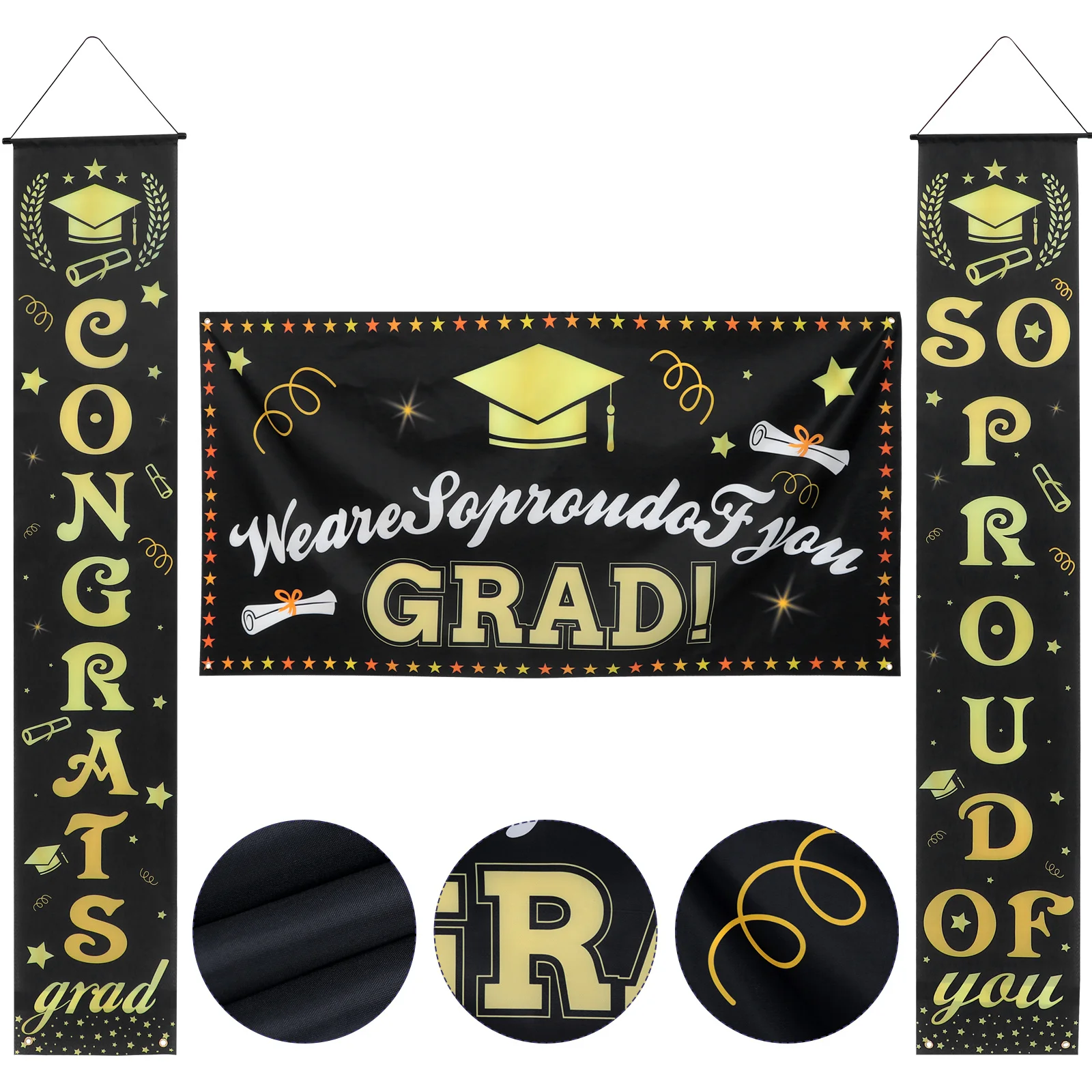 

1Set Graduation Door Banner with Funny Celebration Words Perfect for High School College Party Front Door Decorative Couplet