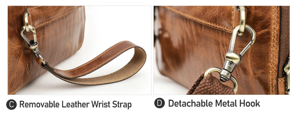 CONTACT'S Clutch-Taschen aus echtem Leder für Herren, luxuriöse Designer-Umhängetasche, lange Geldbörse, Damentasche, Handtasche, Geldbörse, Handytasche – Detail 12