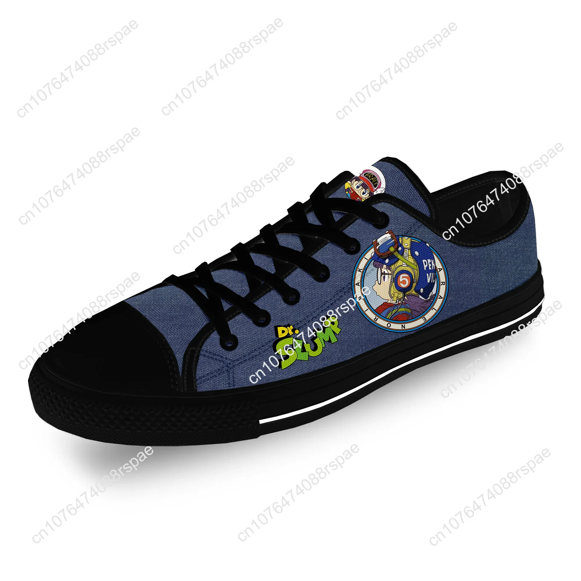 Japanese Anime Manga Cartoon Arale Dr Slump Casual Cloth 3D Print Low Top Canvas Fashion Shoes Men Women Breathable Sneakers