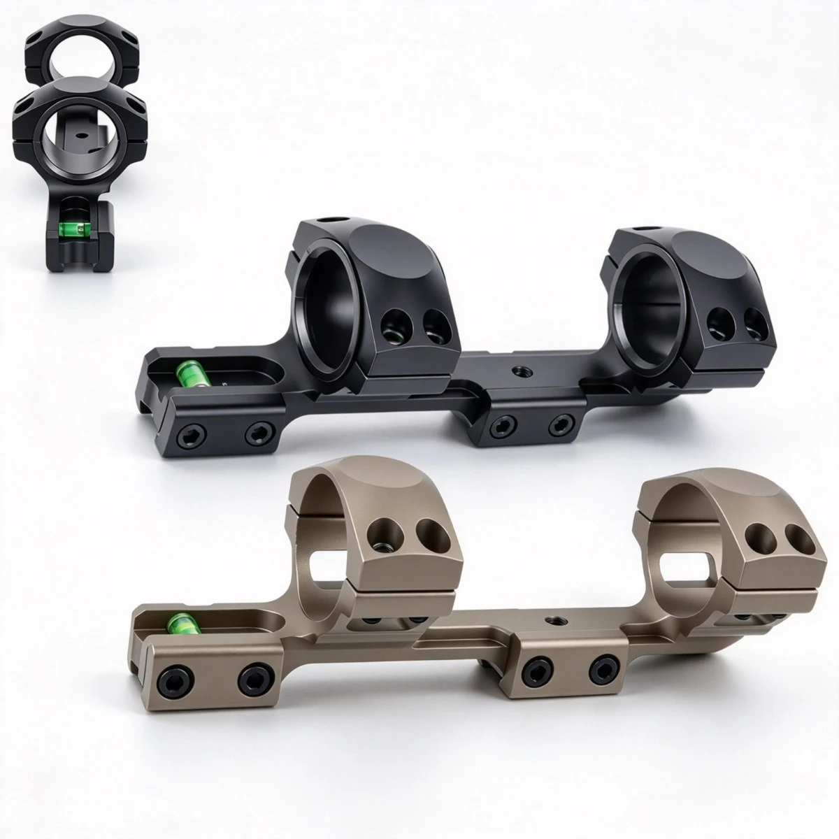 Tactical One Piece 11mm Double Rings Base Scope Mounts Dovetail Rail 25.4mm/30mm With Bubble Level Hunting Accessory
