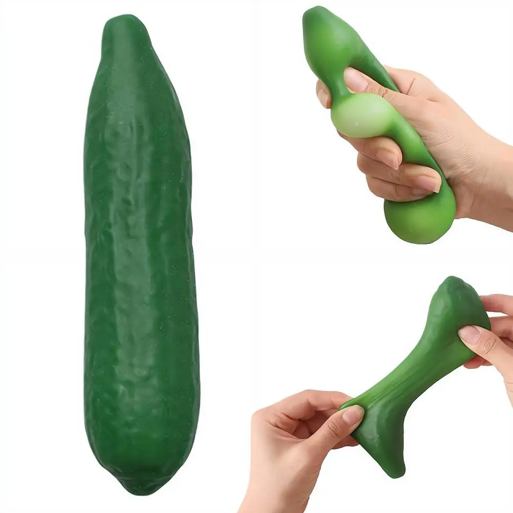 Gurkenförmiges Stressabbau-Spielzeug, Quetschbares Sensorisches Fidget-Spielzeug zur Stresslinderung, Langsam Zurückfederndes Squeeze-Spielzeug in Realistischer Gurkenform