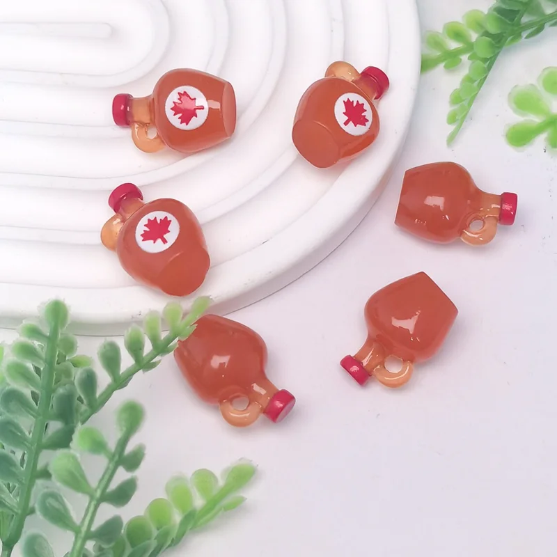 5/10pcs Resin Miniature Maple Syrup Bottles for DIY Making Craft, Creative 3D Micro Landscape Accessories for Home Decoration