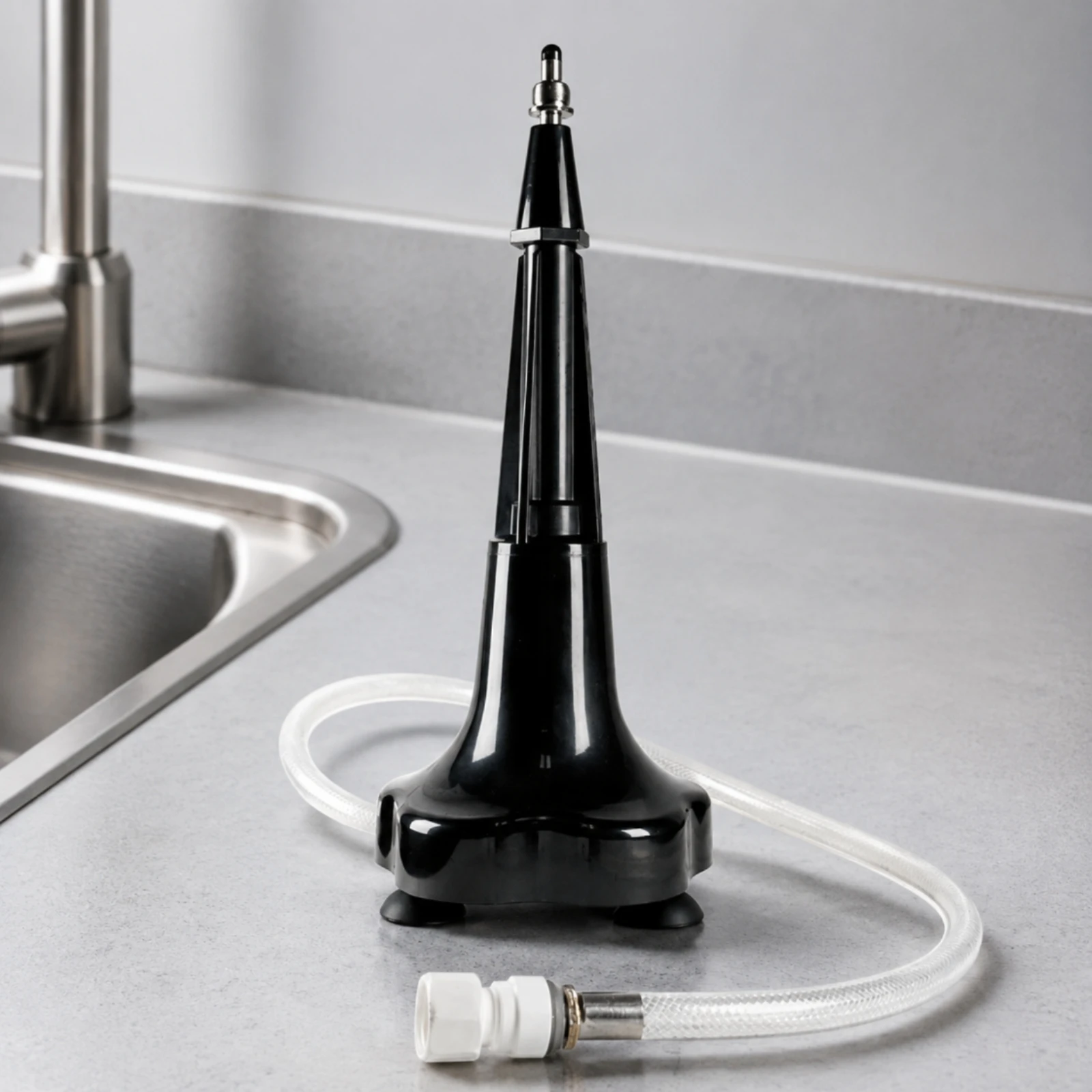 Countertop Cup Rinser with Flexible Water Hose Press Activated Spray Column for Coffee Shop Bar Sink Cleanup Tool