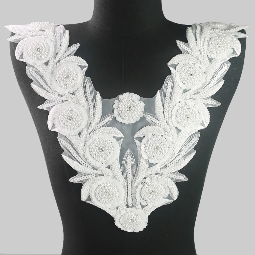 Fashion Bead Sequin Collar Decal Accessories DIY Fashion Dress Wedding Dress Performance Dress Patch Decal Accessories