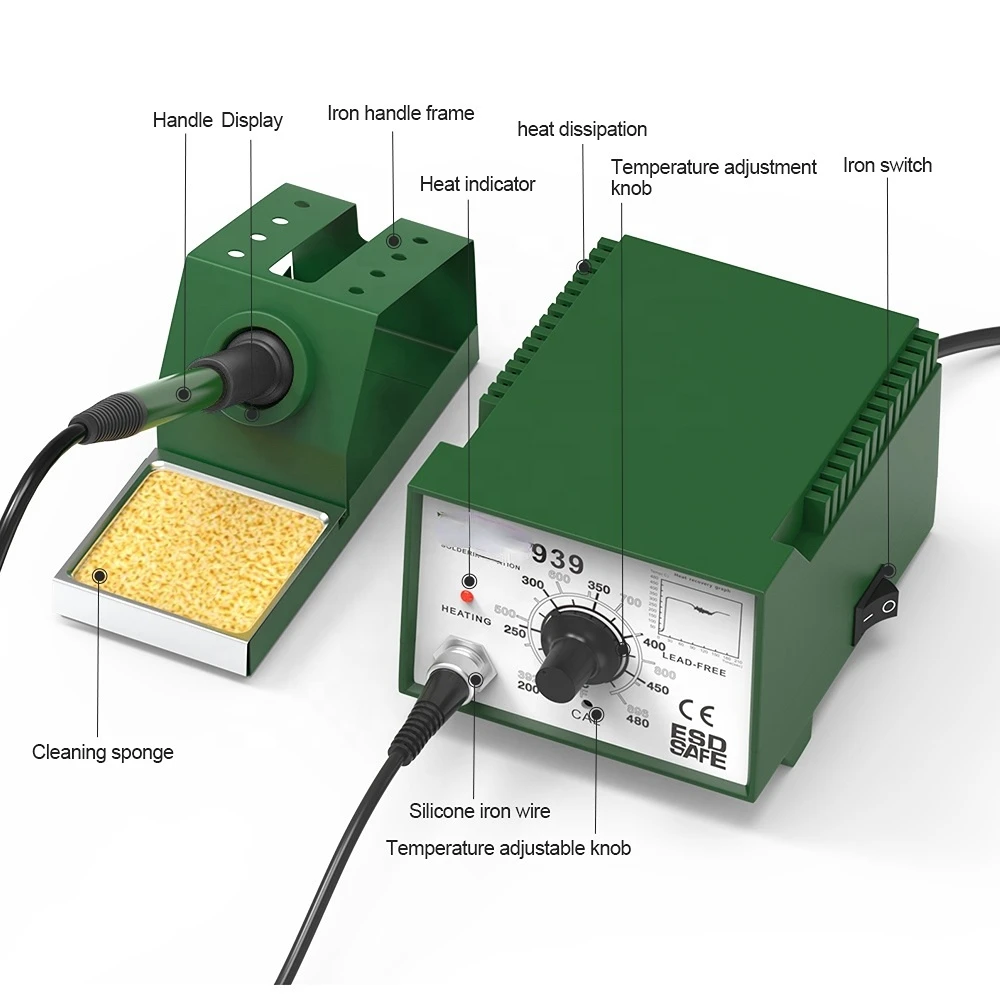 BST-939  Aluminum Panel Hot Air Repairing Automatic Micro Soldering Iron Station for Cell Phone Repair Rework Station