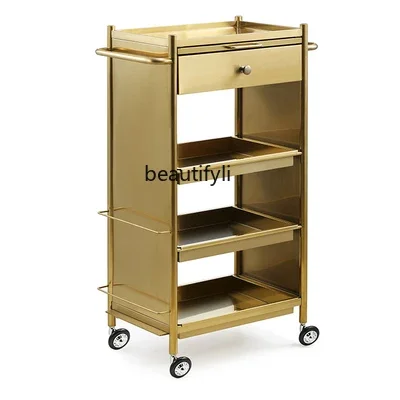 

Hairdressing Trolley Hair Salon Shop Special Stainless Steel Cart Beauty Shop Tool Car Folding