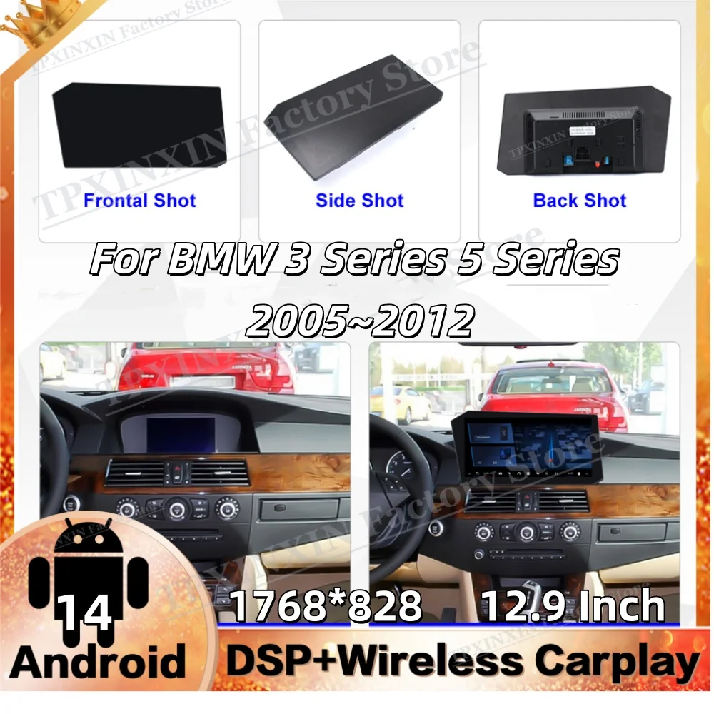 

Multimedia Android 14 Car Radio For BMW 3 Series 5 Series 2005~2012 GPS Navigation Carplay Mirror Link Stereo Receiver Head Unit