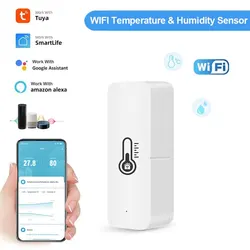 Tuya WiFi Temperature and Humidity Sensor Indoor Smart Life APP Battery Thermometer Hygrometer Monitor Works With Alexa Google