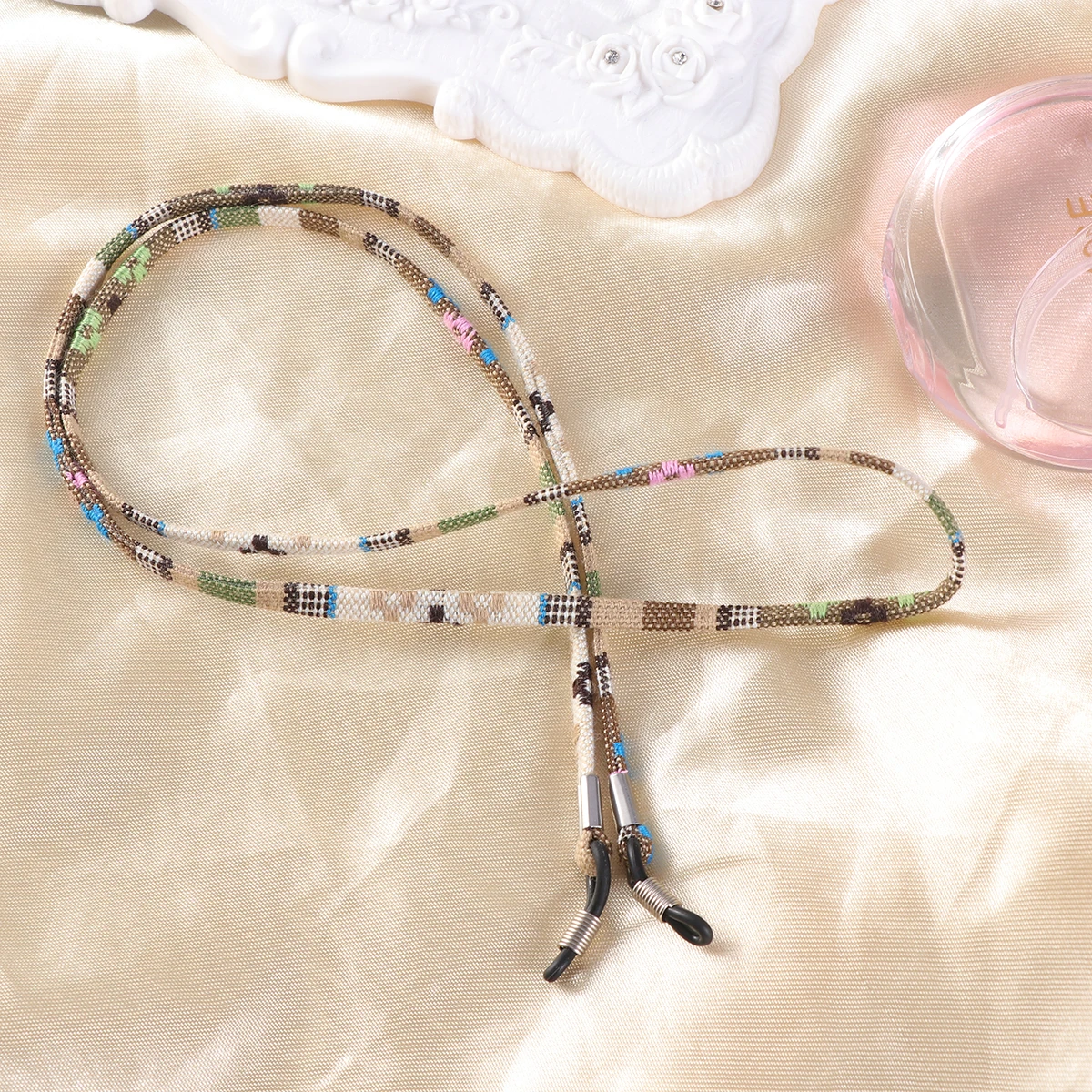 

Stylish Eyeglass Chain Decorative Glasses Strap Durable Lightweight Retainer For Women Ladies Female Cotton String Yellow