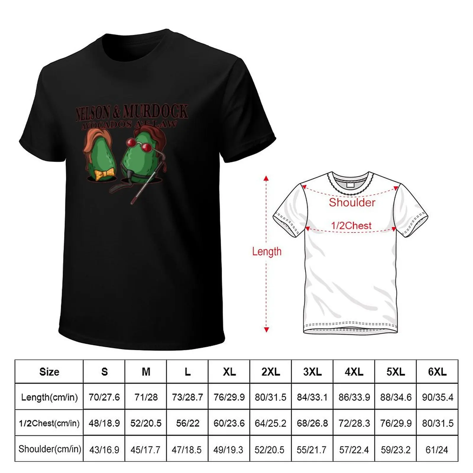 Nelson & Murdock: Avocados at Law T-Shirt Non-Shrink Basic Cotton T-Shirt