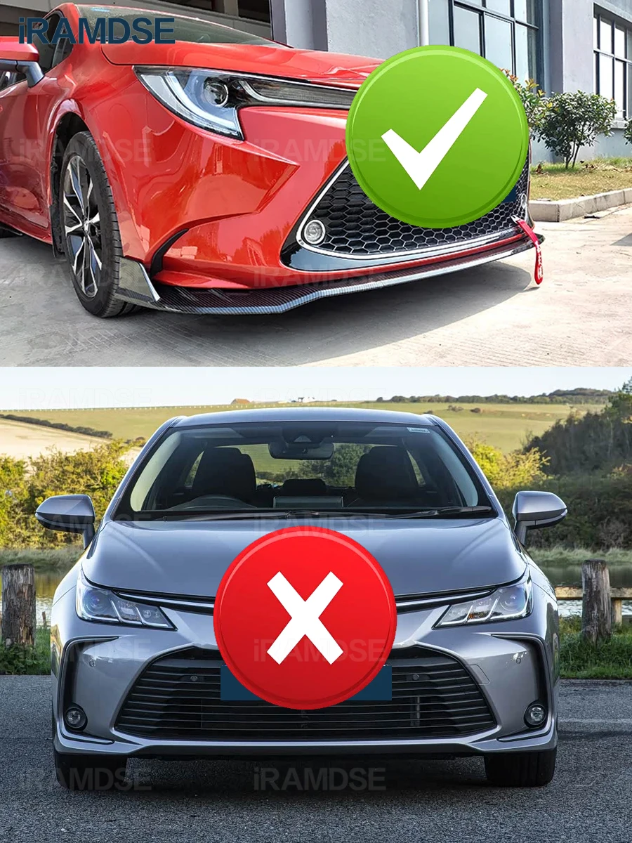 Front Bumper Spoiler for Corolla US Version 2019 2020 2023 Protector Plate Lip Body Kit Splitter Decorative Strip Shovel