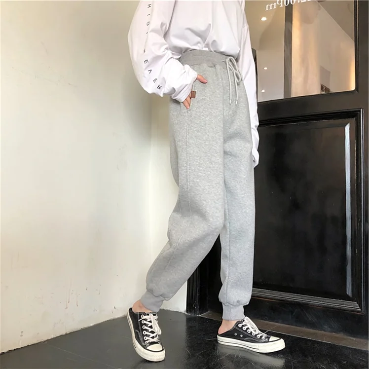 Grey Casual Sports Pants Women's Loose Cuffed Trousers Spring Autumn Slimming Harlan Pants 2023 New Style Leisure Sweatpants