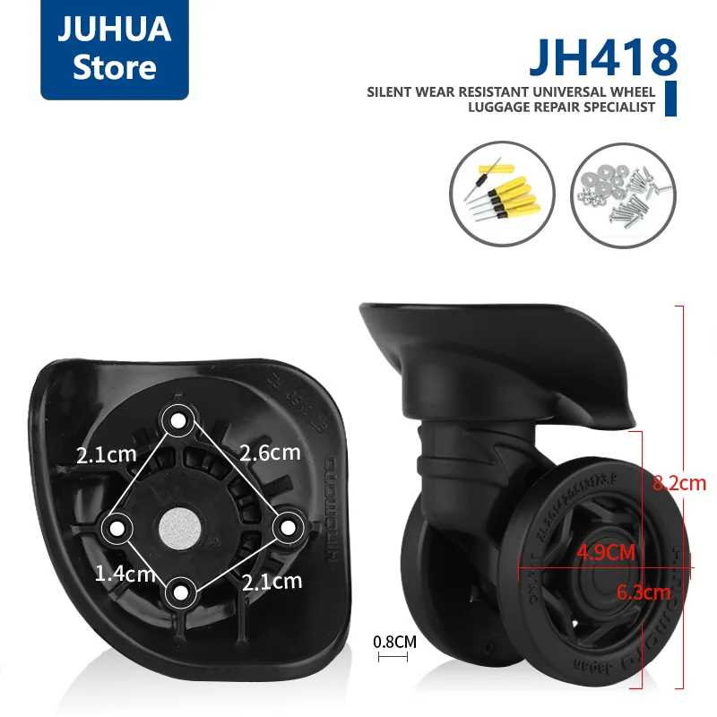Luggage Universal Wheel JH418 Trolley Case Universal Caster Accessories Wear-resistant Silent Replacement Wheel
