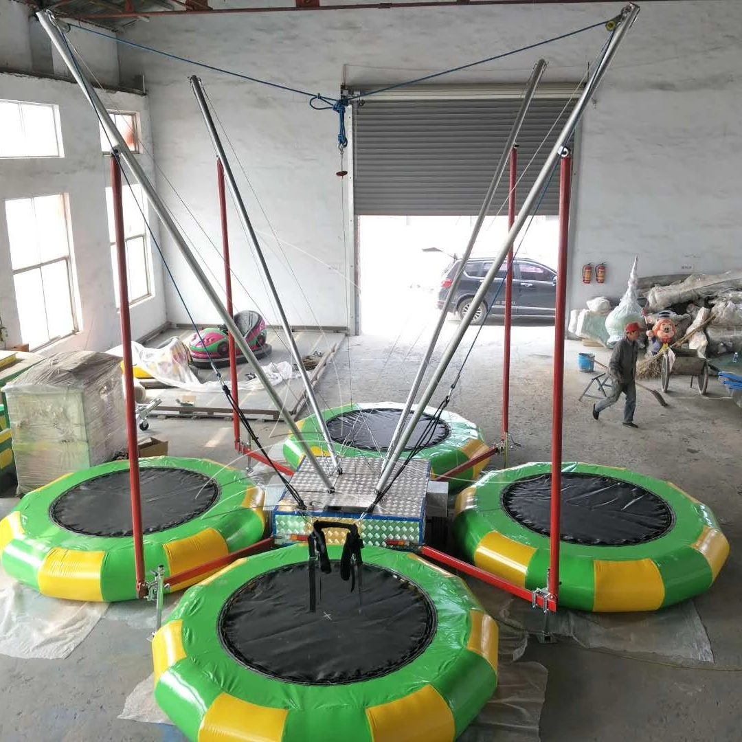 Outdoor 4-person bungee trampoline for sale bungee jumping trampoline