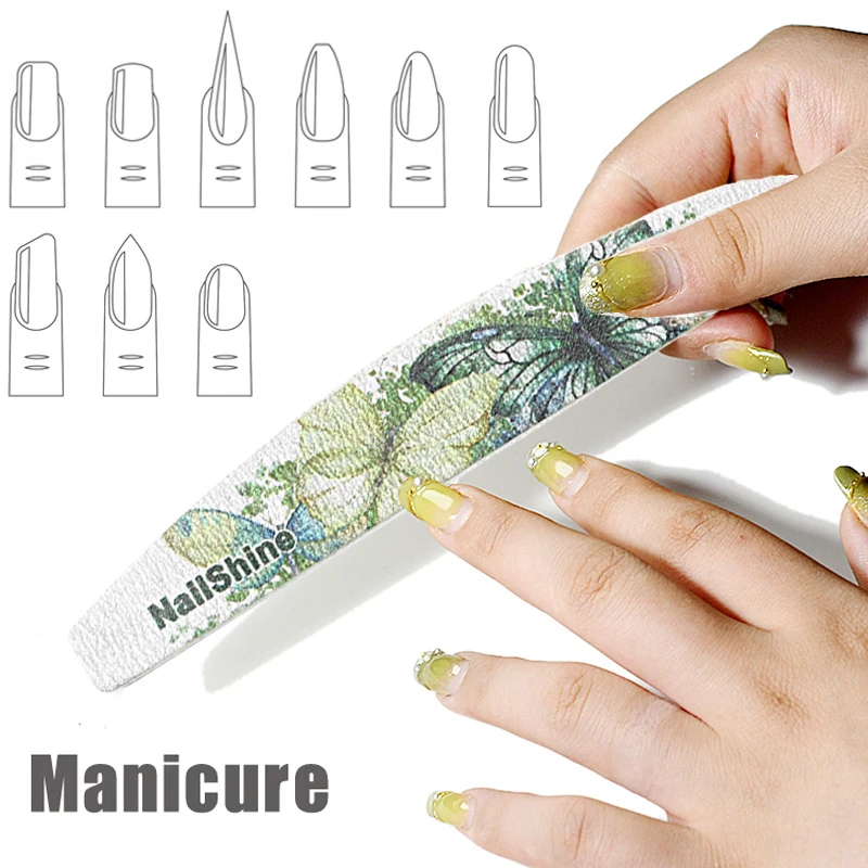 20 Pcs/Lot Professional Wooden Nail File Equipment Half Moon Printing Sandpaper Nails File Tool Grit 100/180 For Salon/Carpentry