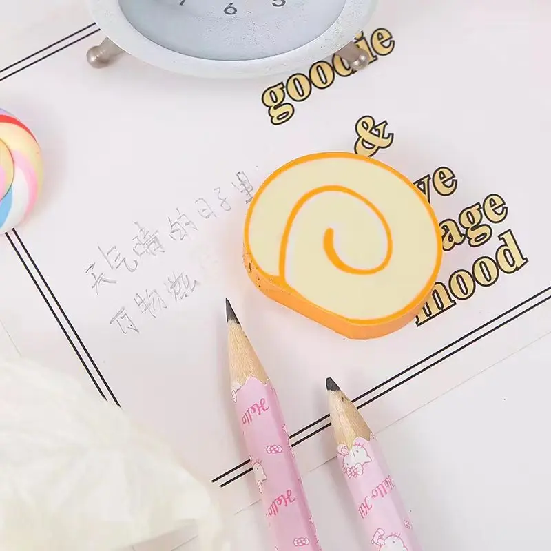 Eraser Swiss Roll  Cute Cartoon Bread  Creative Modeling Alteration Student