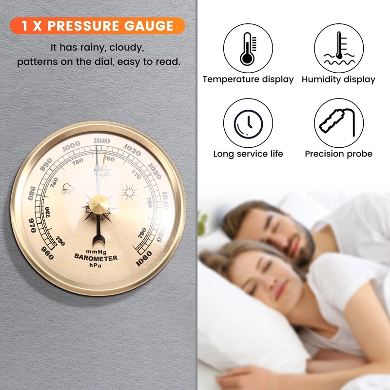 70Mm Atmospheric Home Barometer Weather Forecasting Instrument Aneroid Barometer Gas Pressure Gauge