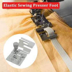 1PCS Domestic Sewing Machine Parts Rolled Hem Presser Foot Elastic Cord Band Fabric Stretch DIY Sewing Accessories