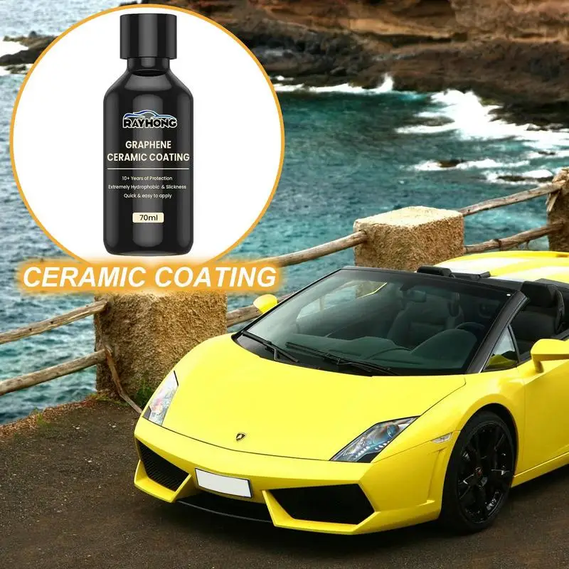 Agente di rivestimento per auto in ceramica 70ml liquido lucido auto grafene idrofobo senz'acqua strumenti di rivestimento in vetro per auto liquido per il restauro dell'auto