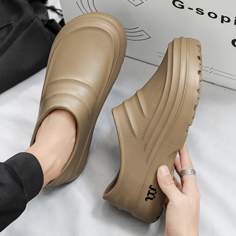 New men andwomen ultra-soft waterproof rain boots outdoor sandals beach sneakers,thickened soft-soled slippers labor shoes