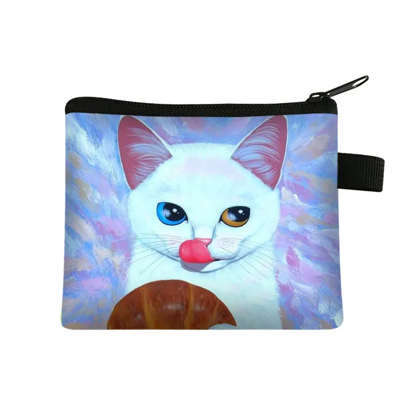 New Cat Coin Purse Children's Card Bag Fashion Cartoon Student Portable Storage Bag Coin Pouch Small Purse Wallet Mini Pouch Sac