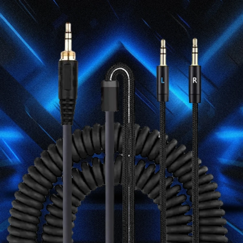 Q1W2 كابل طويل الأمد 3.5 مم إلى 2 × 2.5 مم لـ SolRepublic MasterTracks HDV8 V10