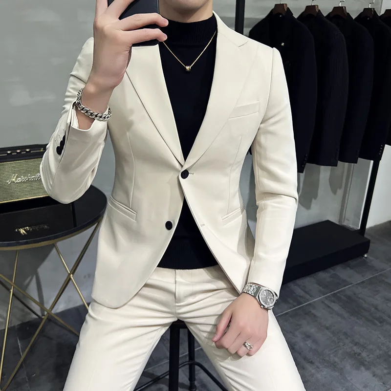 

Young people's banquet British style slim peaked lapel suit83