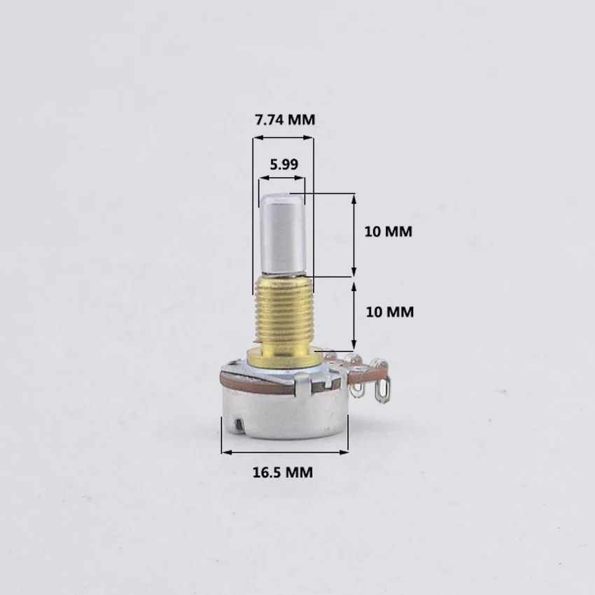 1 Piece B50K/B100K Brass Bushing Solid Shaft  Balance Potentiometer(POT) With Center Detent For Electric Bass KR(Origin)