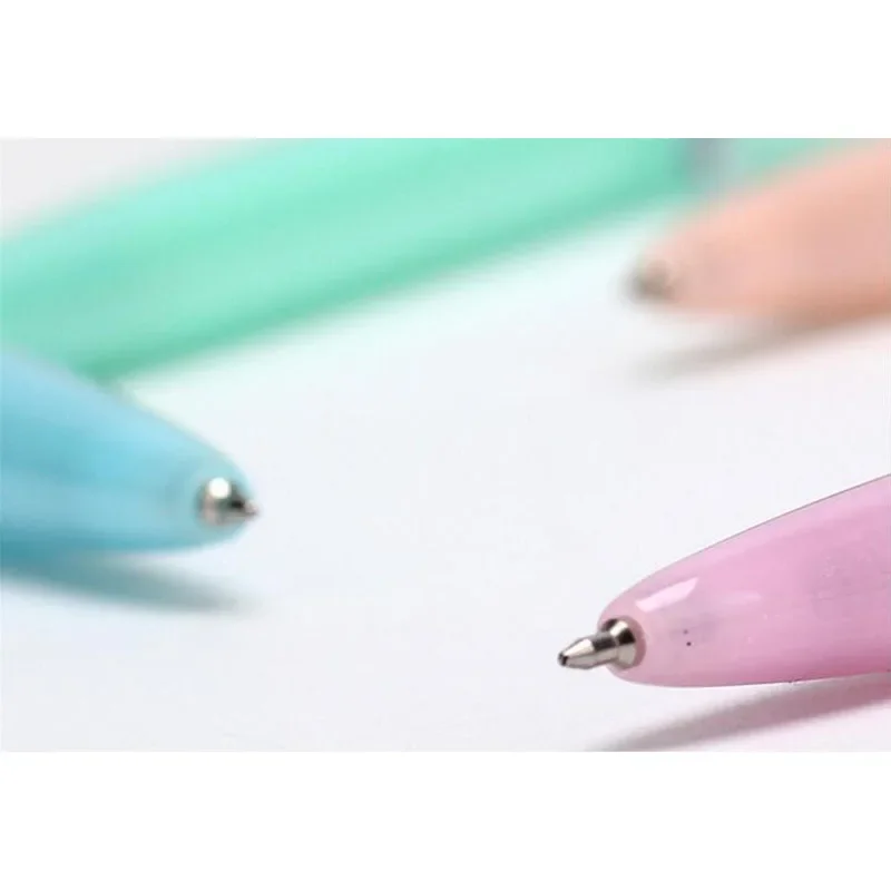 4pcs  Stationery Cute 0.5mm Blue Ink Pen School Supplies Office Learning Writing Ballpoint Pen Simple Super Good Write