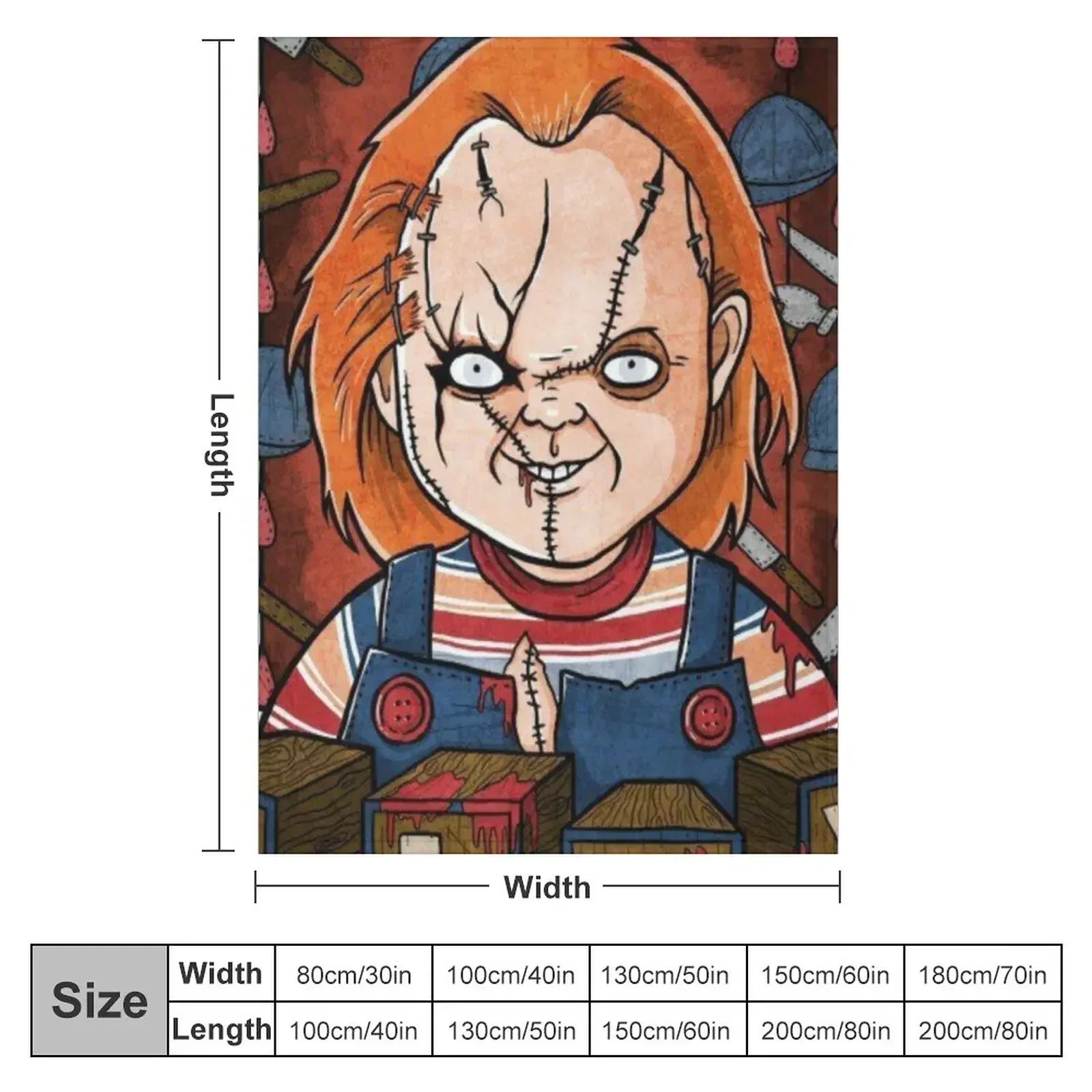 Chucky Doll Throw Blanket halloween Kid'S Large Moving manga Retros Blankets