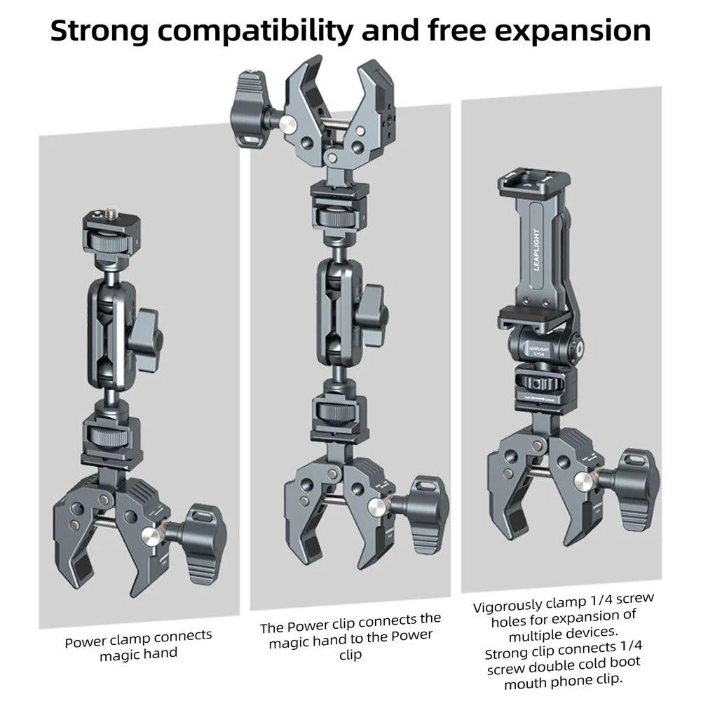 Multi-Functional Crab-Shaped Super Clamp With ARRI Hole NA-TO Interface Powerful Magic Arm Clamps for Panoramic Camera Umbrella