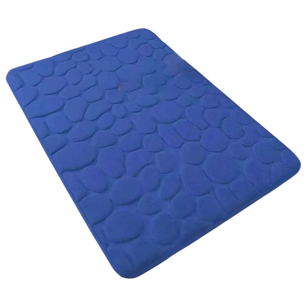 Stone Pattern Memory Foam Bath Mat Absorbent Non-Slip & Quic