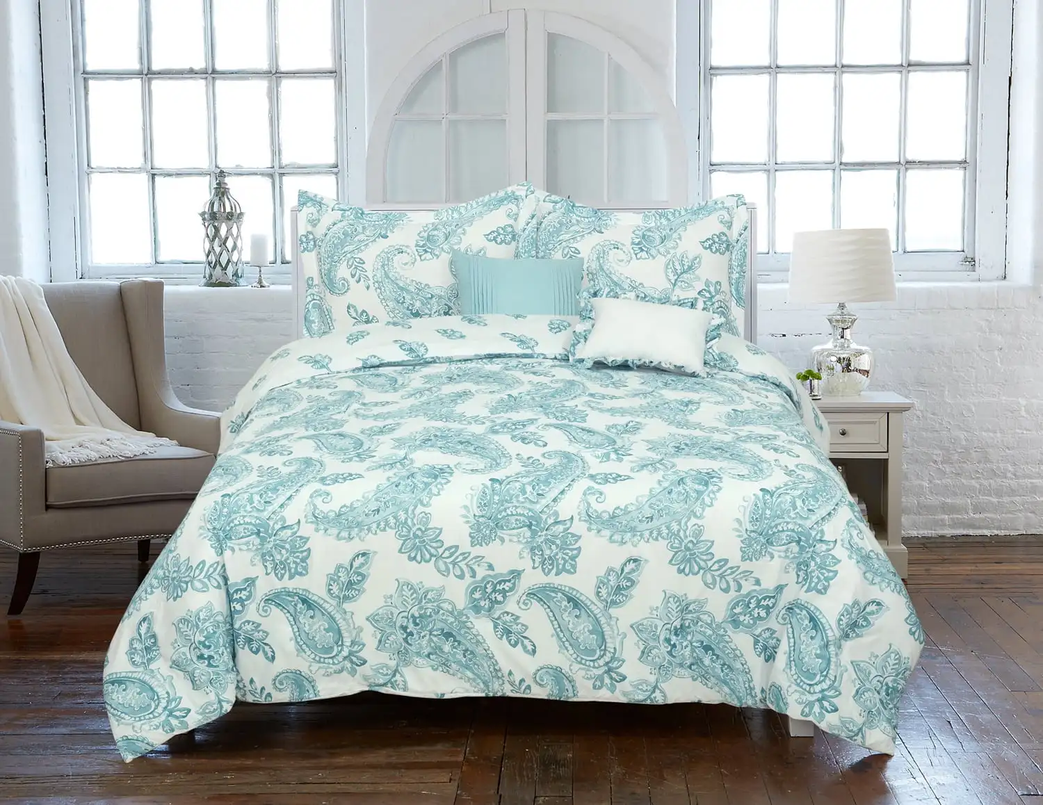 

Full/Queen 5-Piece Comforter Setaruba Paisley, Ultra-Soft and Breathable